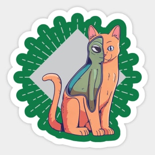 Alien cat costume Sticker